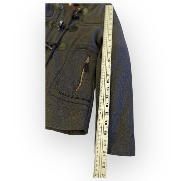 London Fog Jacket Faux Fur Hood Gray Coat Alpine Swiss Parka Size Girls Large 14 - Picture 14 of 16